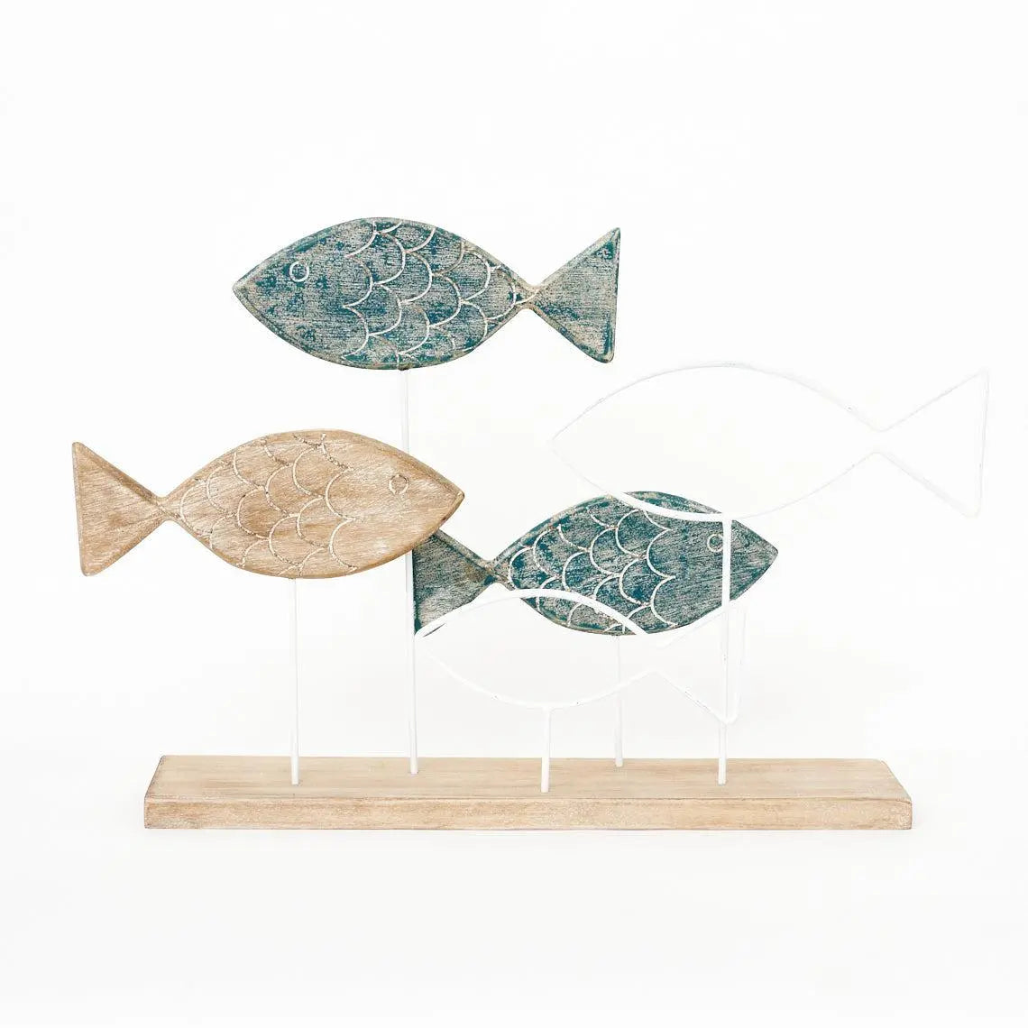 School of Fish on a Stand Driftwood Ornaments Batela Giftware