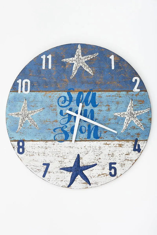 Clock with 'Sea you Soon' Motto From Europe Batela Giftware