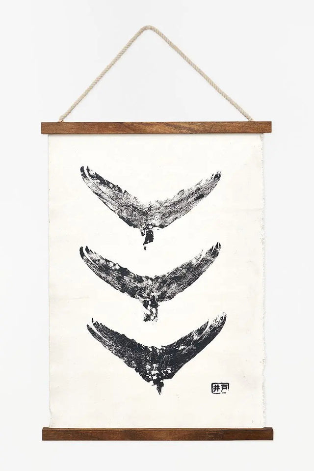 Canvas Wall Hanging - Tuna Tails Marine Mammals Pictures Batela Giftware