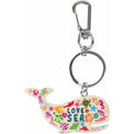 Wooden Key Ring - Decorated Whale Key Ring Batela Giftware