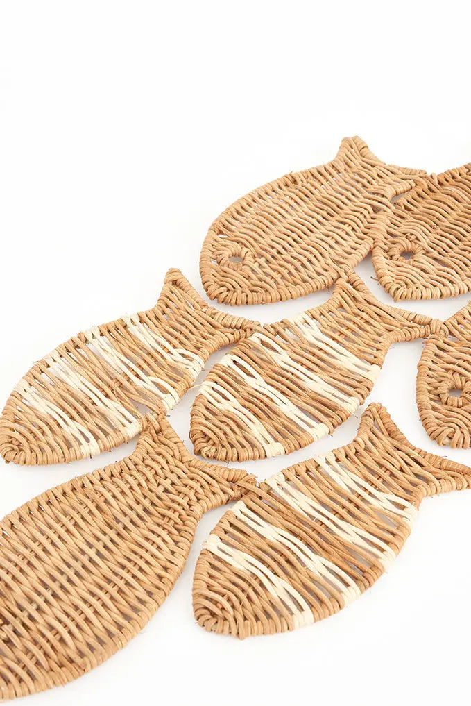 Rattan Shoal of Fish Wall Decoration Driftwood Ornaments Batela Giftware