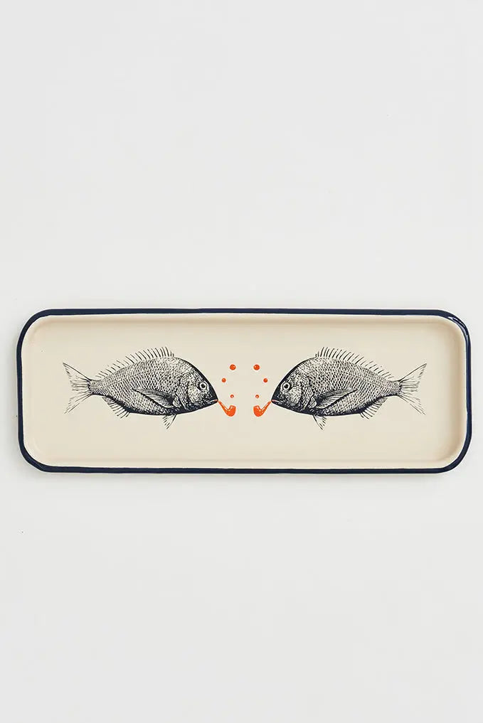 Fishes Enamel Tray Home Decoration Kitchen Batela Giftware