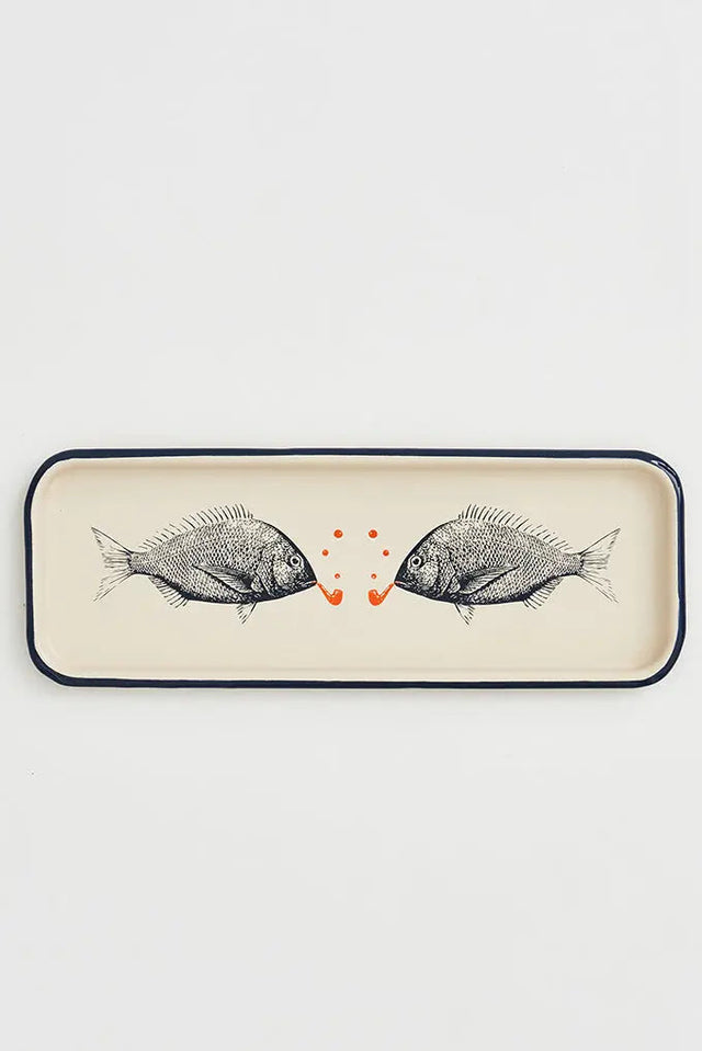 Fishes Enamel Tray Home Decoration Kitchen Batela Giftware