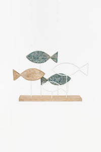 School of Fish on a Stand Driftwood Ornaments Batela Giftware