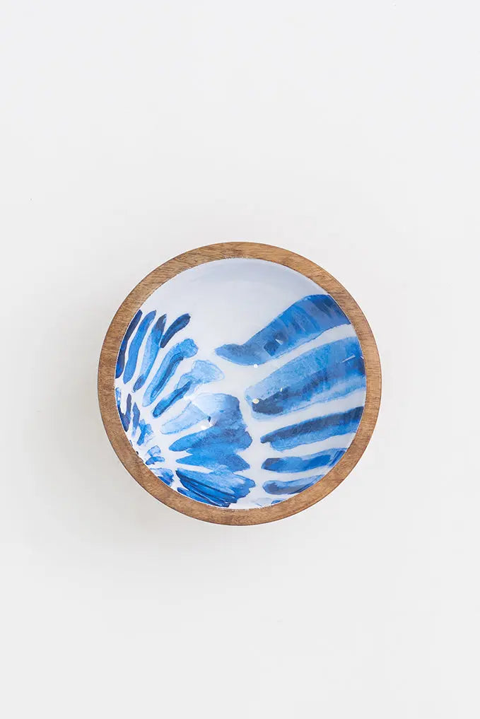 Small Enamelled Wooden Bowl with Shell Design From Europe Batela Giftware