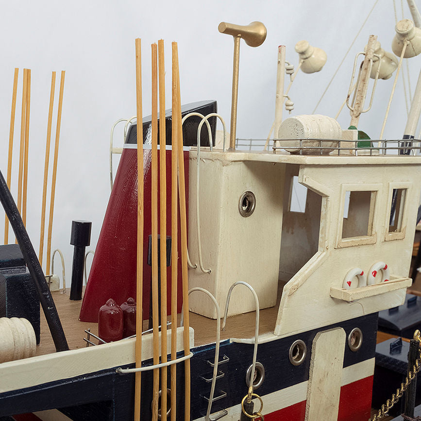 Fishing Boat, Blue and Cream - Model Boat Fishing Boats price-change-job-active Batela Giftware