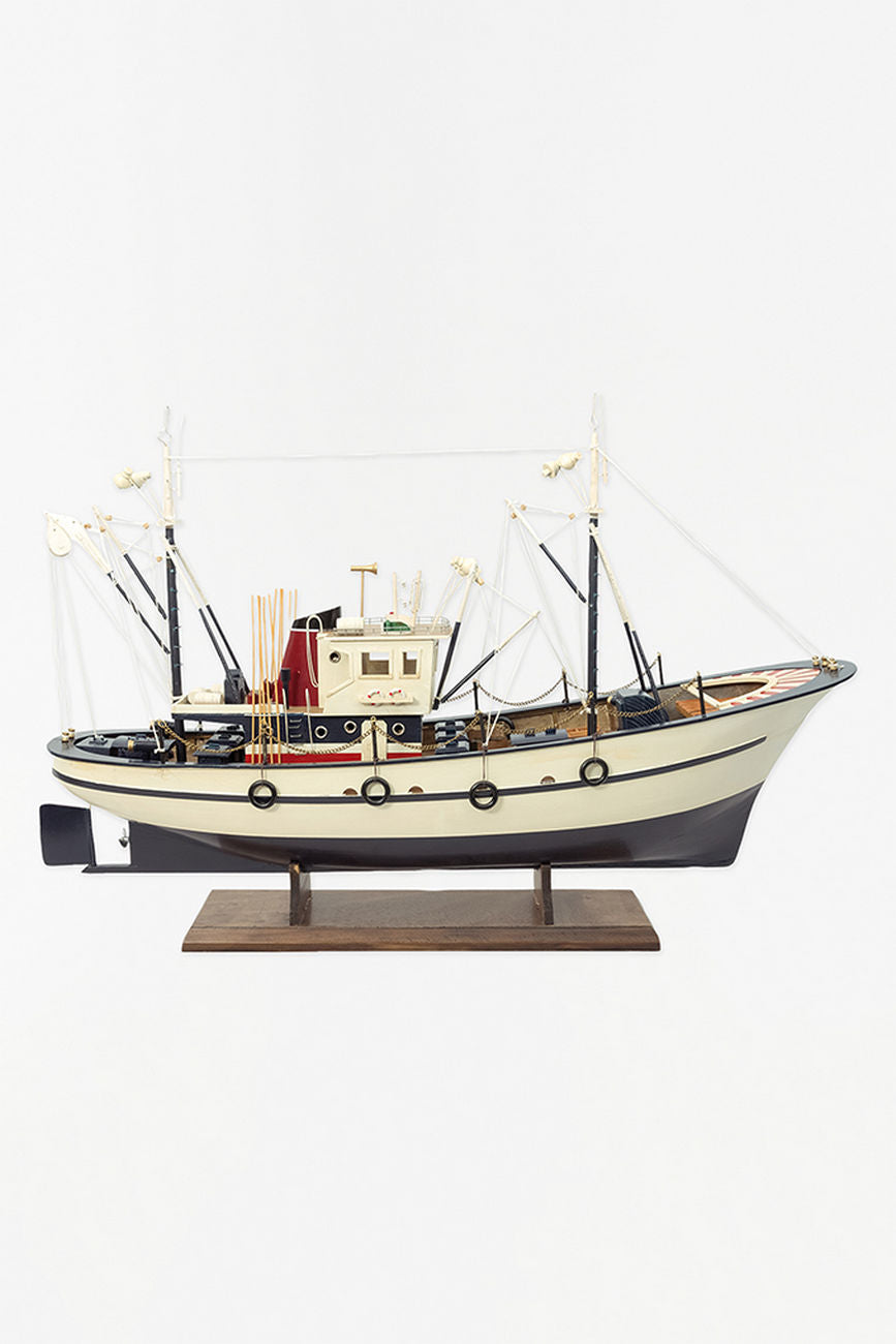 Fishing Boat, Blue and Cream - Model Boat Fishing Boats price-change-job-active Batela Giftware