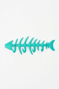 Turquoise Blue Metal Fishbone Coat Rack Coat Racks & Hooks Batela Giftware