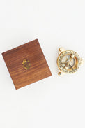 Brass Sundial Compass Gift Set with Wooden Presentation Box Nautical Office Decoration Batela Giftware