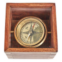 Navigation Compass in a Glass and Wooden Presentation Box Nautical Office Decoration price-change-job-active Batela Giftware