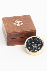 Compass with Wooden Box Desktop Batela Giftware