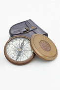 Compass with Leather Case Nautical Office Decoration price-change-job-active Batela Giftware