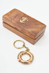 Lifebelt Key Ring with Wooden Box Key Ring Batela Giftware