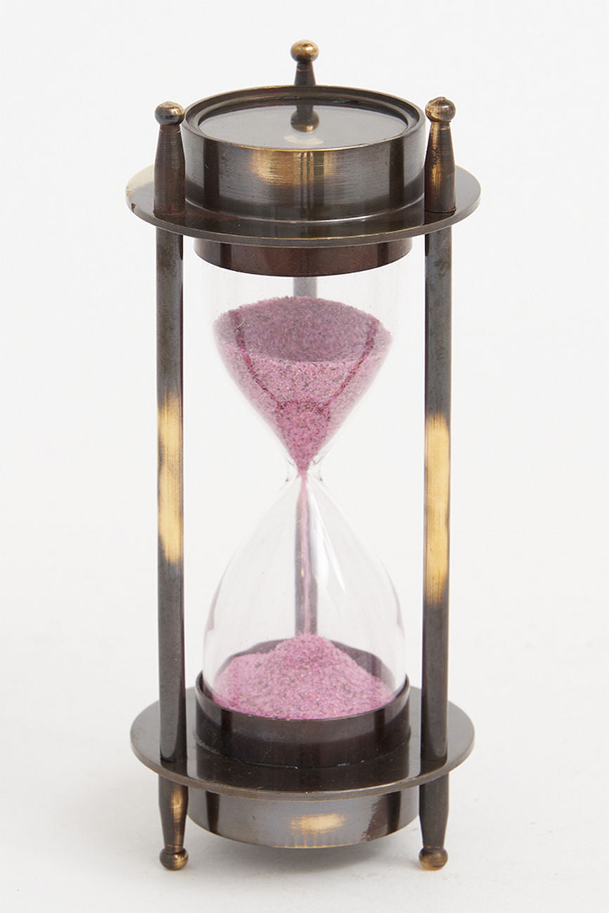 Metal Hourglass with Compasses Desktop Batela Giftware