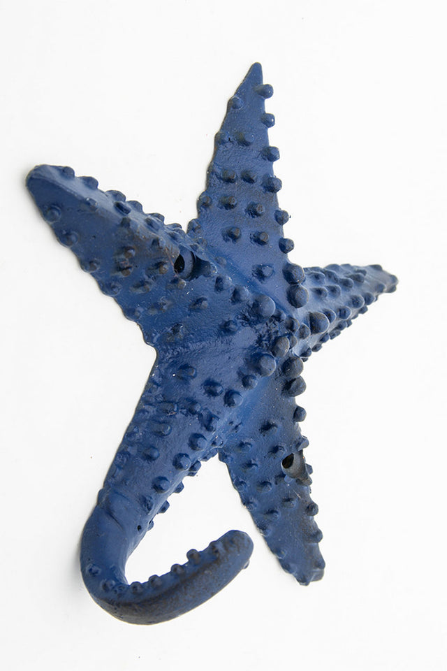 Starfish Metal Coat Hook (Blue) Coat Racks & Hooks Batela Giftware