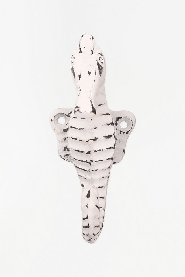 Seahorse Metal Coat Hook (White) Coat Racks & Hooks Batela Giftware