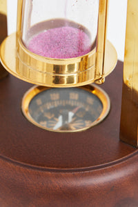 Brass Hourglass With Compass Base Desktop Batela Giftware