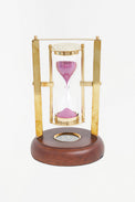 Brass Hourglass With Compass Base Desktop Batela Giftware