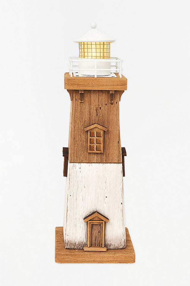 LED Wooden Lighthouse Battery Lighthouses Batela Giftware