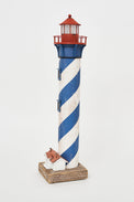 LED Blue & White Tall Lighthouse Battery Lighthouses price-change-job-active Batela Giftware