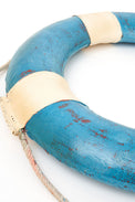 Antique Lifebelt in Light Blue & White - Full Size Nautical Office Decoration Batela Giftware