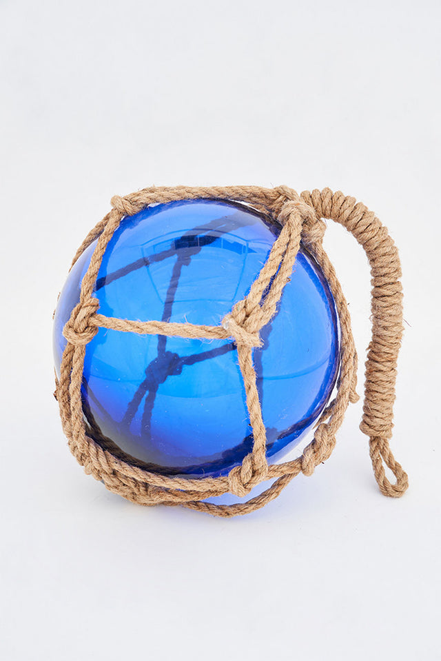 Large Glass Buoy on a Rope - Blue Desktop Batela Giftware