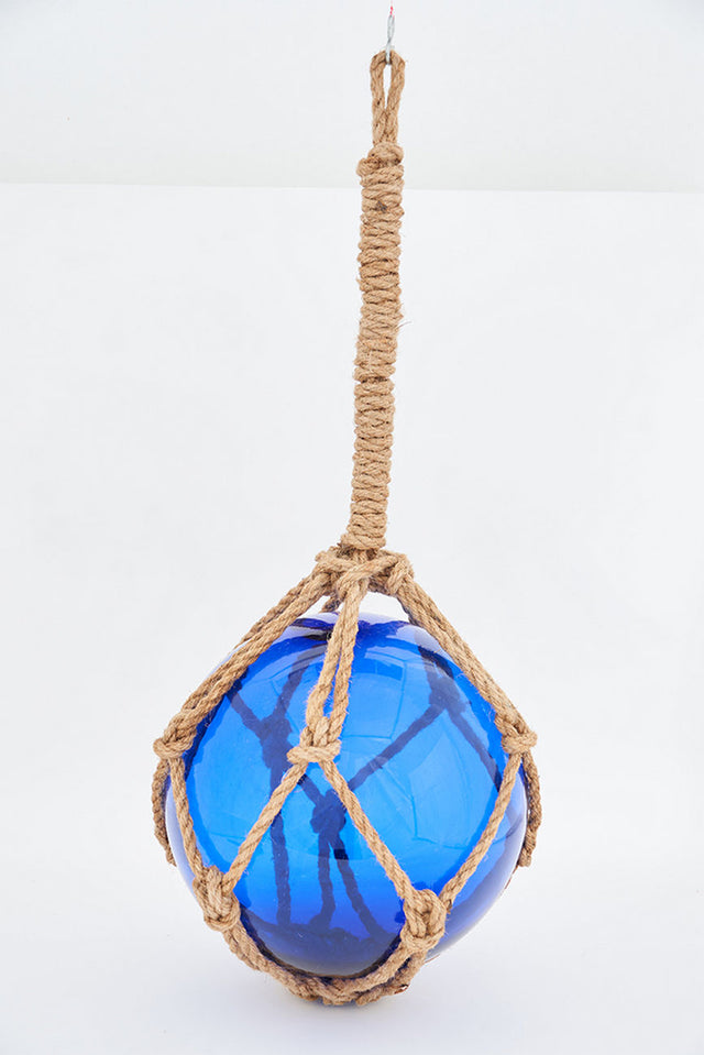 Large Glass Buoy on a Rope - Blue Desktop Batela Giftware