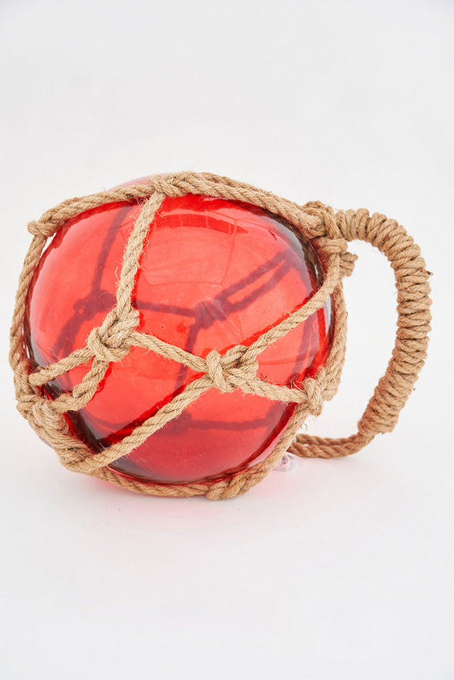 Large Glass Buoy on a Rope - Red Desktop Batela Giftware