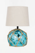 Small Glass Buoy Bedside Lamp - Blue Lamp Table Lamps Batela Giftware