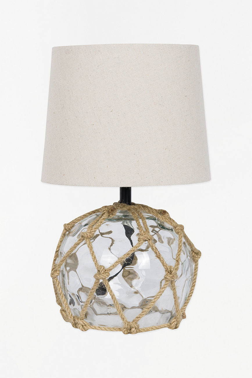 Small Glass Buoy Bedside Lamp - Clear Lamp Table Lamps Batela Giftware