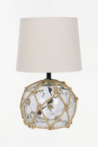 Small Glass Buoy Bedside Lamp - Clear Lamp Table Lamps Batela Giftware