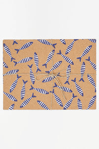 Cork Table Mat with Shoal of Striped Fish - Oblong Cork Batela Giftware