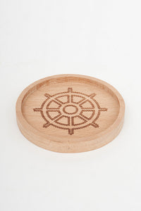 Wooden Table Coasters - Nautical Motifs- (Set of 4) Cork Batela Giftware