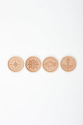 Wooden Table Coasters - Nautical Motifs- (Set of 4) Cork Batela Giftware