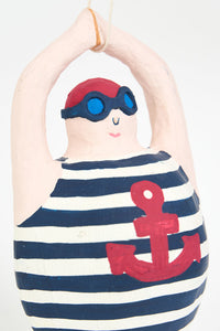 Papier-Mâché Vintage Male Bather Pendant From Europe Papier Mache Batela Giftware