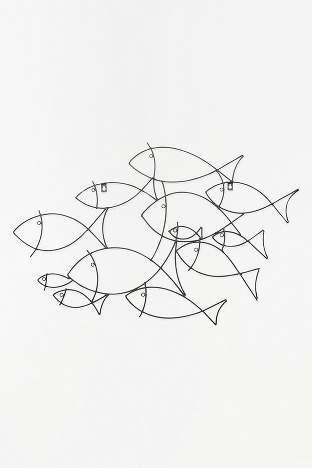 Metal Wire Shoal of Fish Wall Art Marine Mammals Pictures Batela Giftware