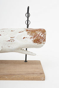 Medium White Sperm Whale Ornament on a Stand Marine Mammals Batela Giftware