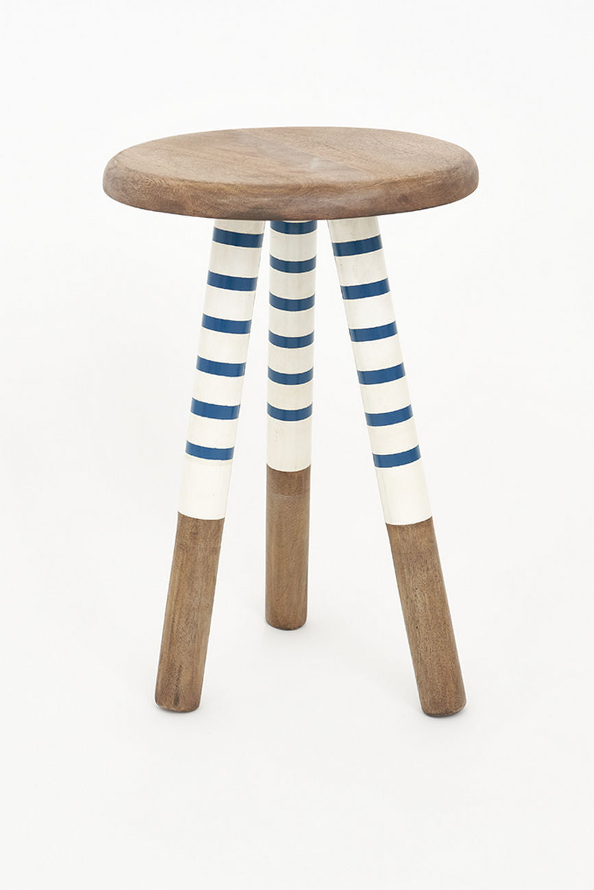 Wooden Enamel Striped Stool Display Furniture Home Decoration Batela Giftware