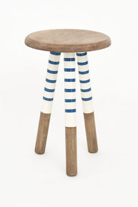 Wooden Enamel Striped Stool Display Furniture Home Decoration Batela Giftware