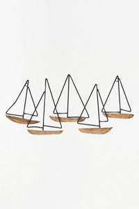 Sailboats Wall Art Driftwood Ornaments Batela Giftware