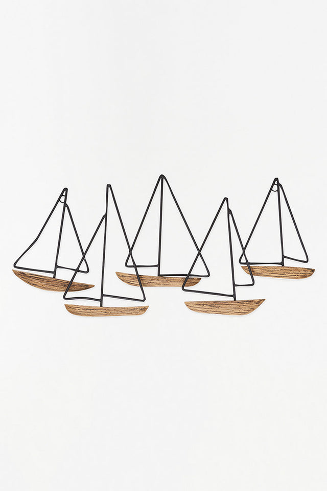 Sailboats Wall Art Driftwood Ornaments Batela Giftware