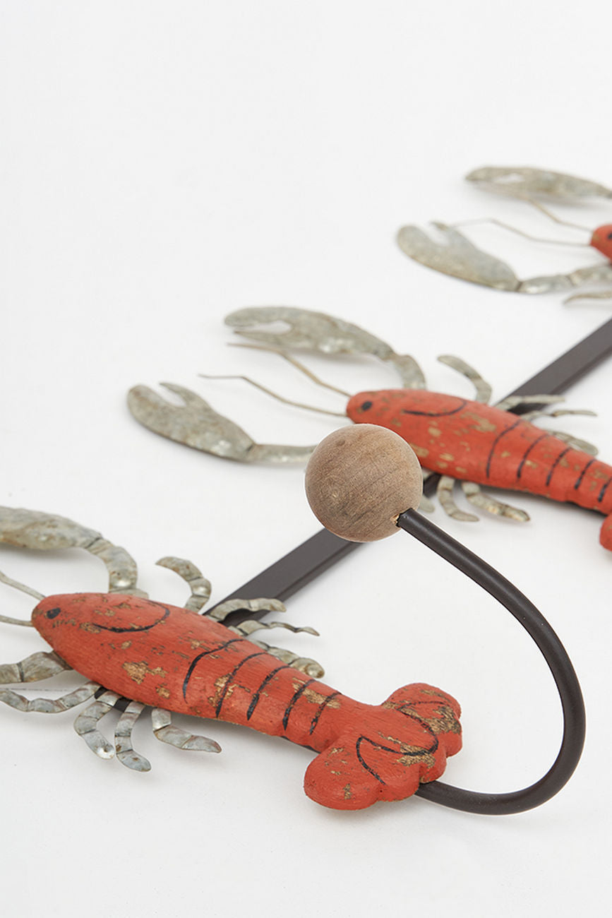 Wooden and Metal Lobster Coat Rack Coat Racks & Hooks Batela Giftware