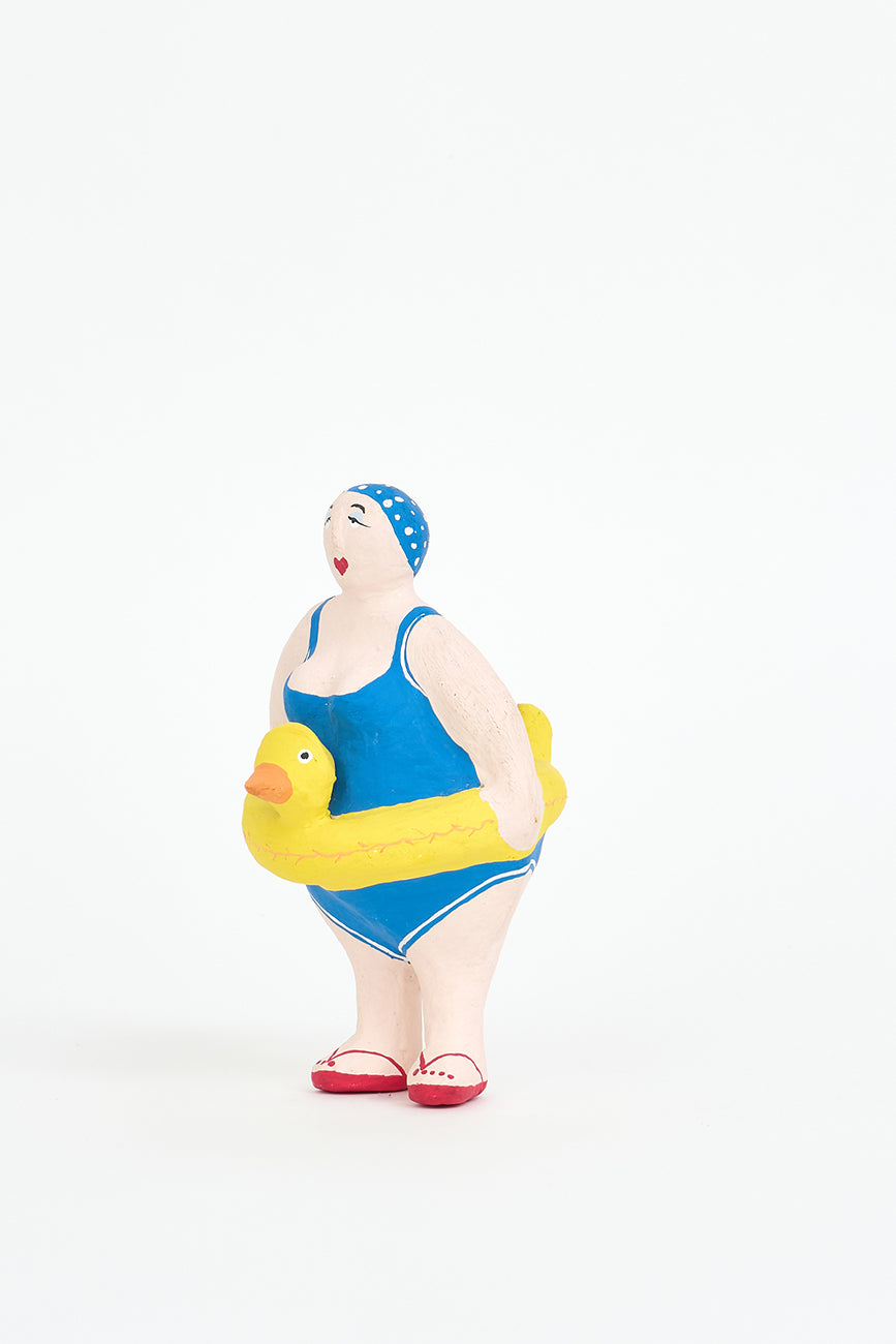 Cute Vintage Bather made of Papier Maché From Europe Papier Mache Batela Giftware