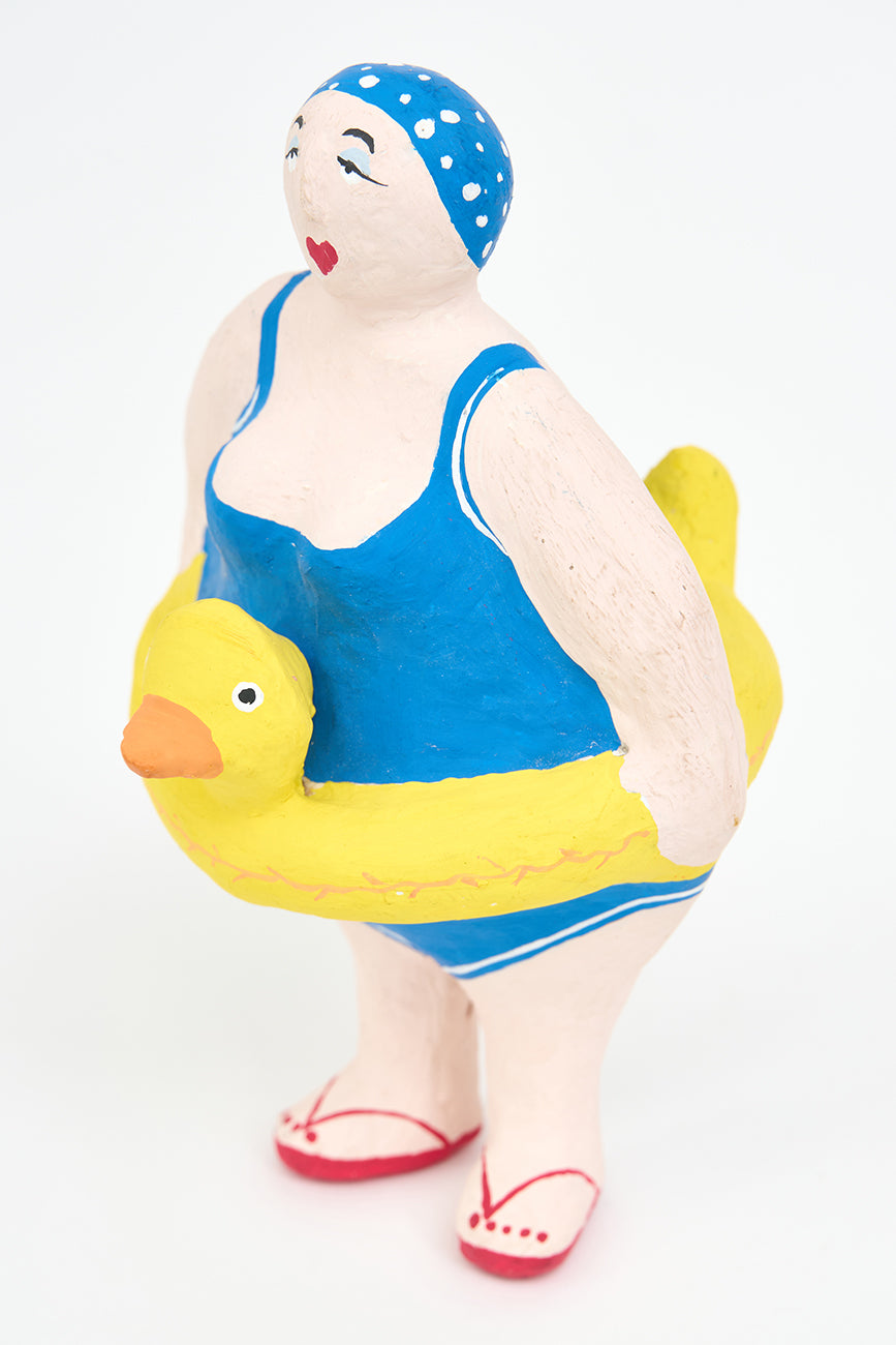 Cute Vintage Bather made of Papier Maché From Europe Papier Mache Batela Giftware