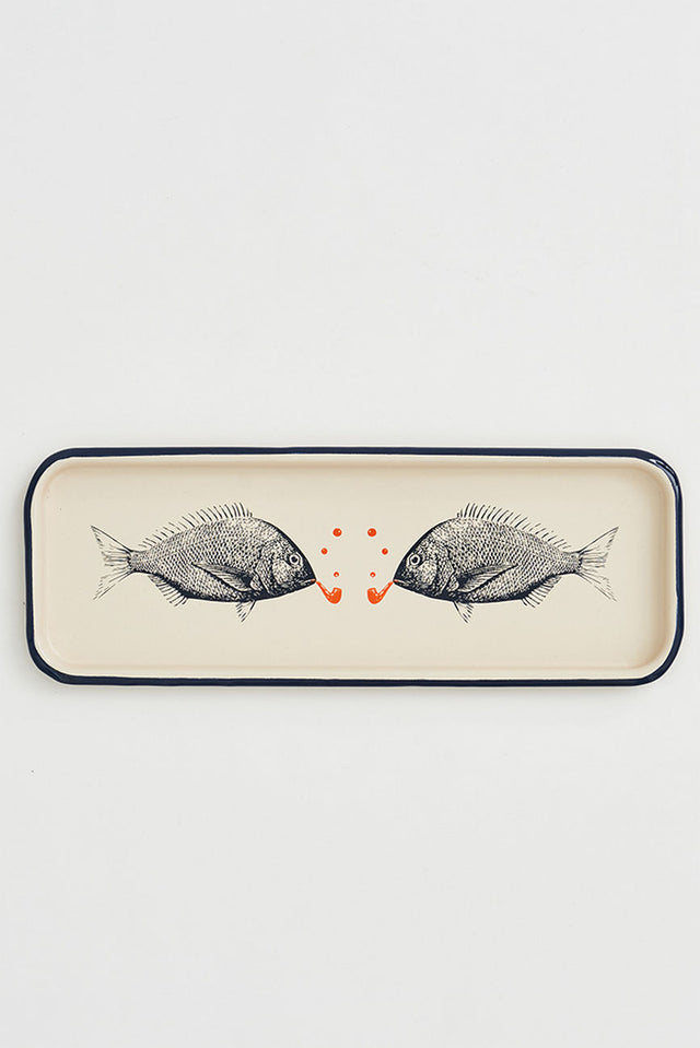 Fishes Enamel Tray Home Decoration Kitchen Batela Giftware