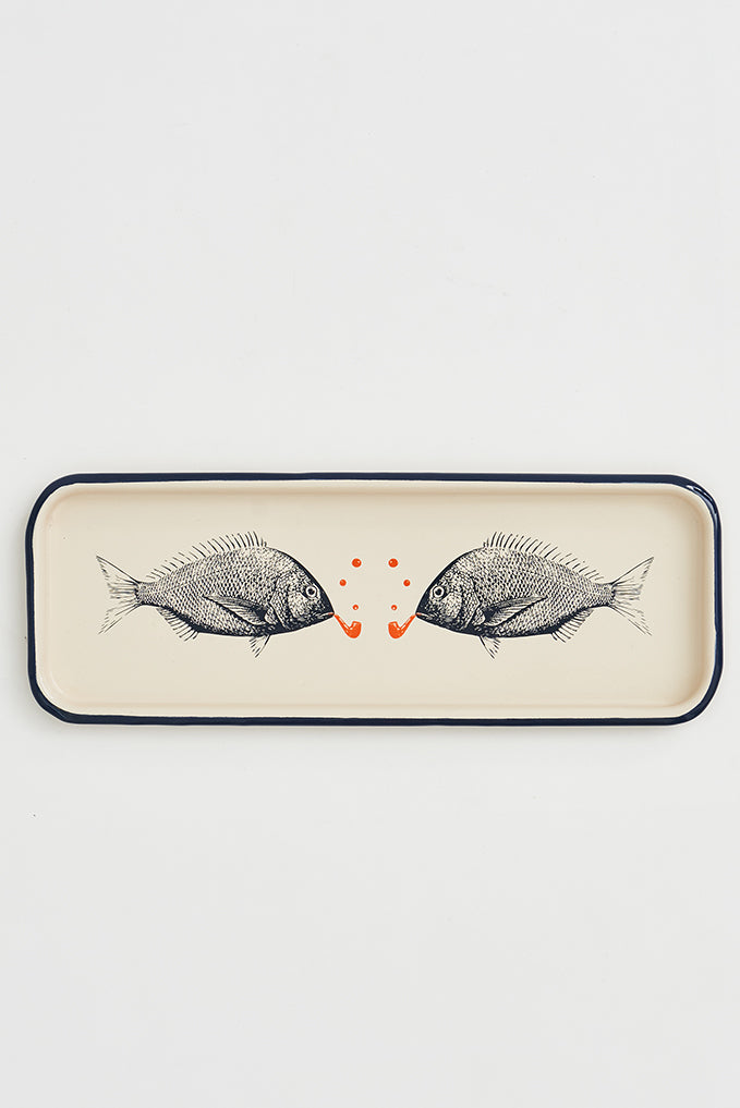 Fishes Enamel Tray Home Decoration Kitchen Batela Giftware