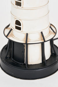 LED Black/White Lighthouse - Metal Electric Lighthouses Batela Giftware