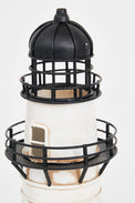 LED Black/White Lighthouse - Metal Electric Lighthouses Batela Giftware