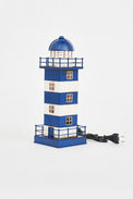 LED Blue/White Lighthouse - Metal Electric Lighthouses Batela Giftware