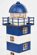 LED Blue/White Lighthouse - Metal Electric Lighthouses Batela Giftware